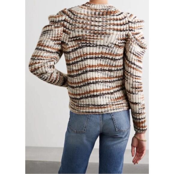 Ulla Johnson Puff-Sleeve Cream Alpaca Blend Daphne Knit Pullover Sweater size L - Picture 8 of 8